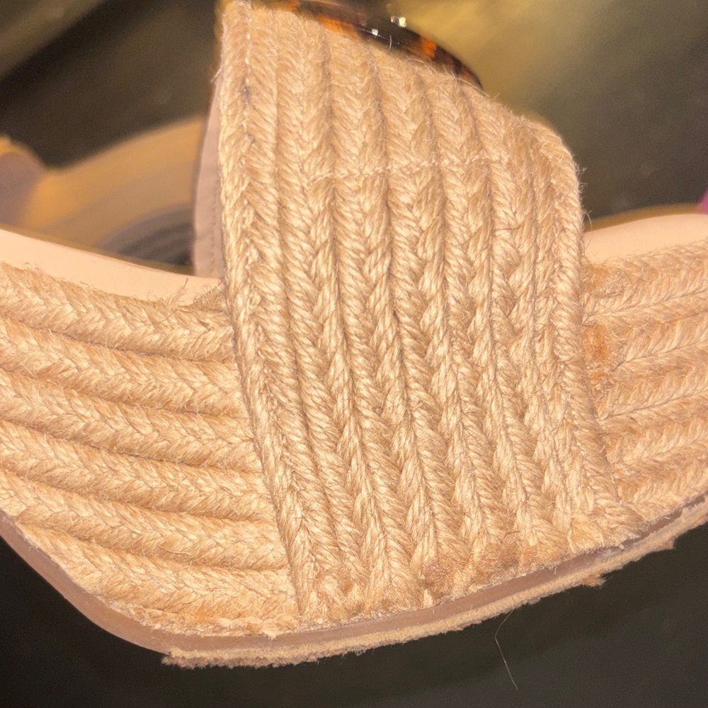 Gianni Bini Natural Raffia Slide Sandals Espadrille Size 8 - Picture 7 of 9